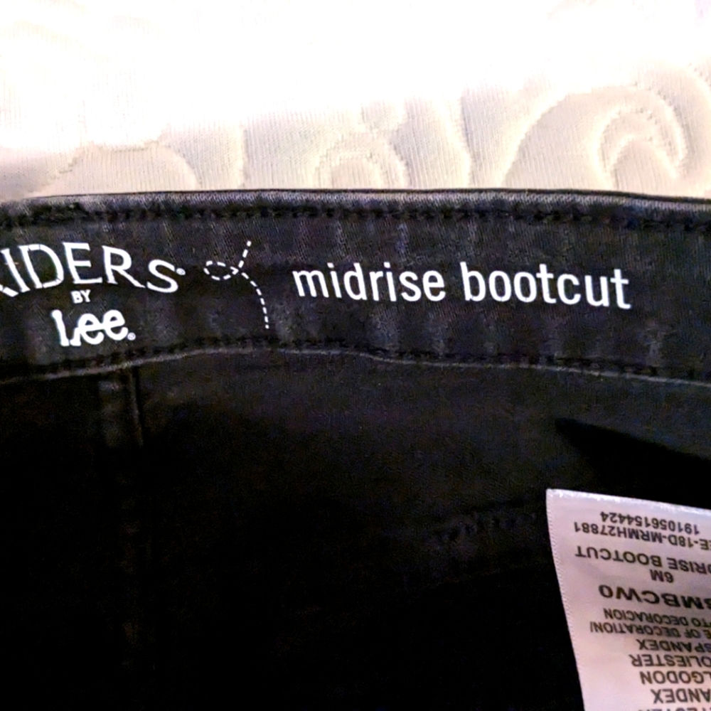 Black mid-rise boot cut riders jeans
